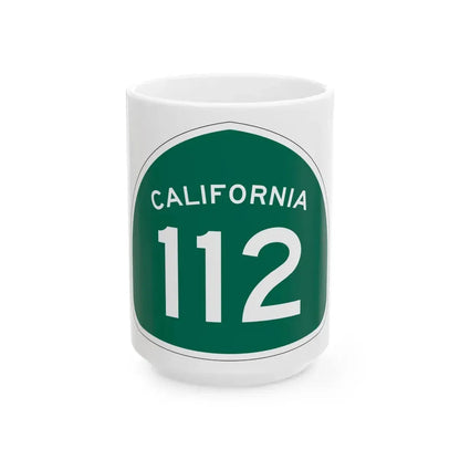 California 112 (California) (Road Sign) White Coffee Mug 15oz - Go Mug Yourself