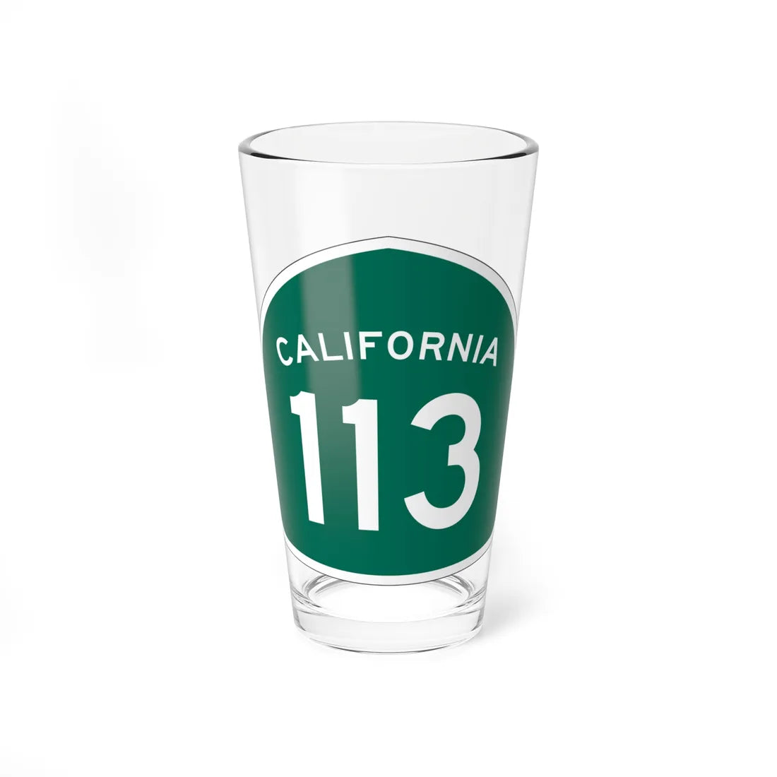 California 113 (California) (Road Sign) Pint Glass 16oz 16oz - Go Mug Yourself