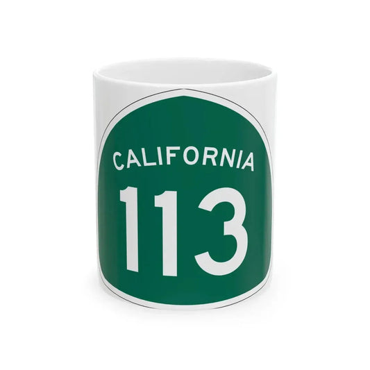 California 113 (California) (Road Sign) White Coffee Mug 11oz - Go Mug Yourself