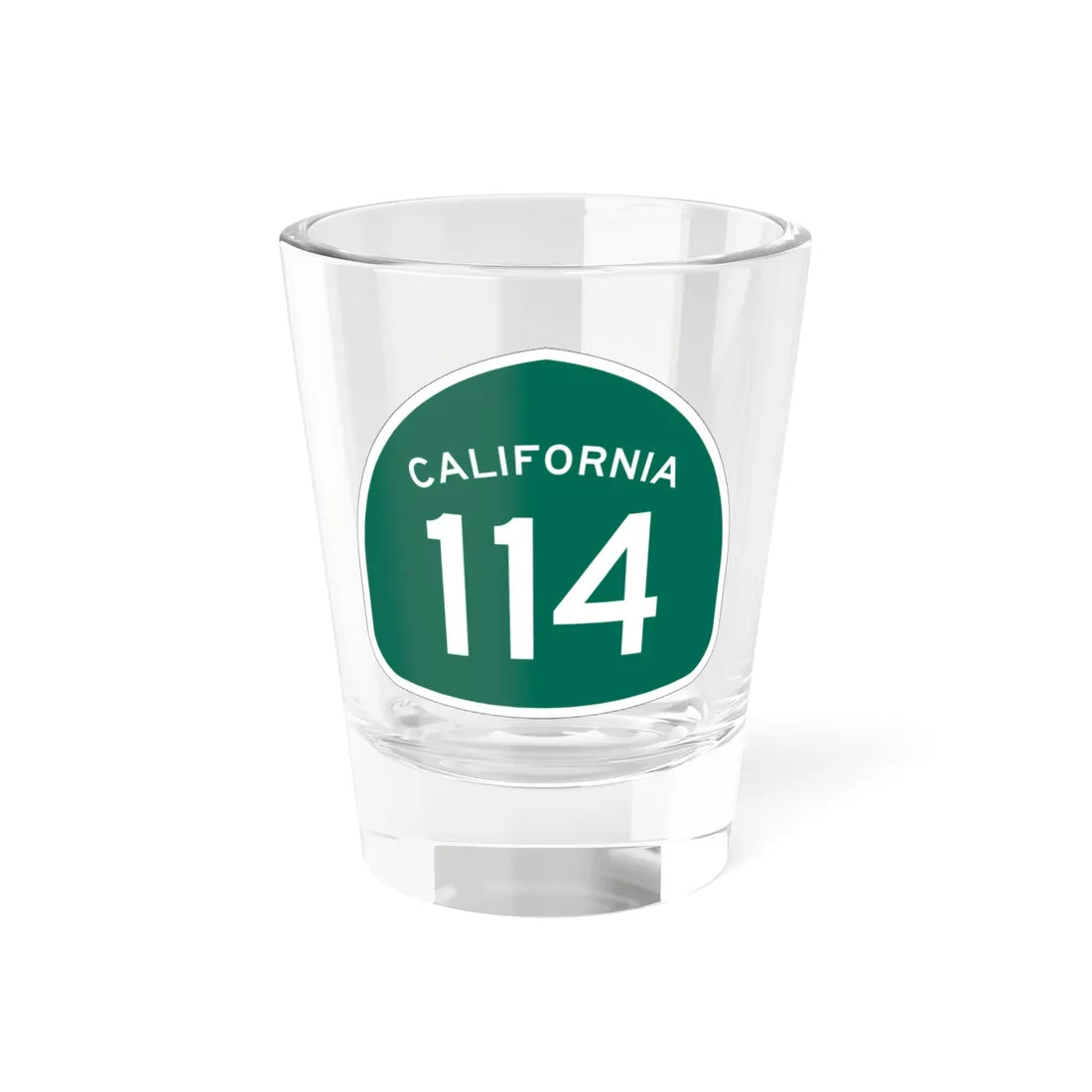 California 114 (California) (Road Sign) Shot Glass 1.5oz 1.5oz - Go Mug Yourself