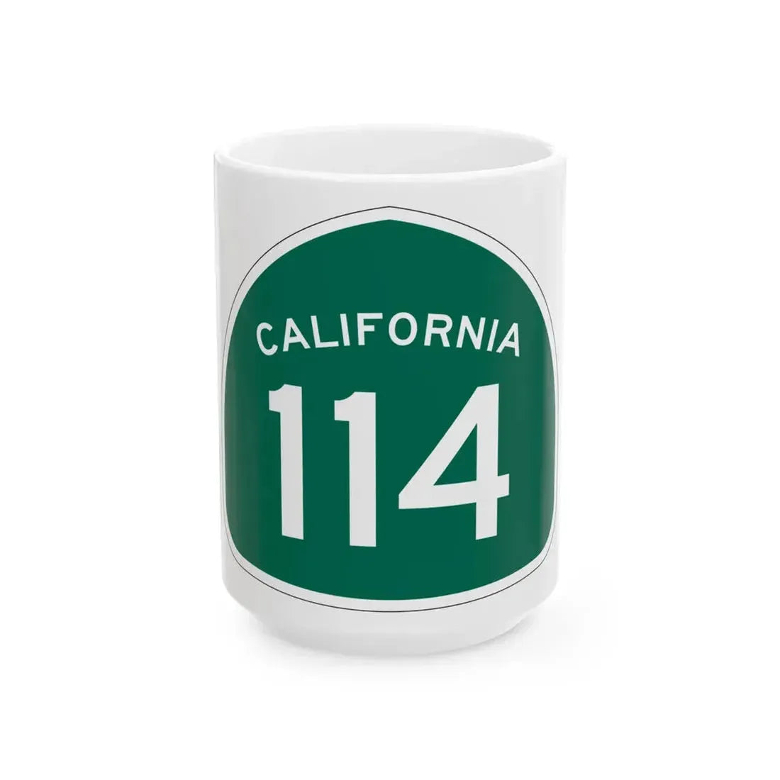 California 114 (California) (Road Sign) White Coffee Mug 15oz - Go Mug Yourself