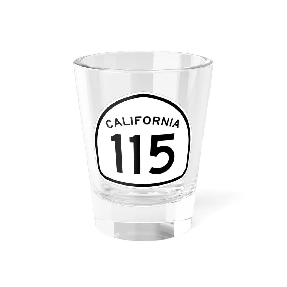 California 115 1957 (California) (Road Sign) Shot Glass 1.5oz 1.5oz - Go Mug Yourself