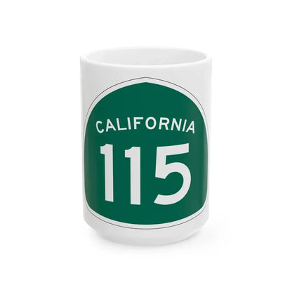 California 115 (California) (Road Sign) White Coffee Mug 15oz - Go Mug Yourself