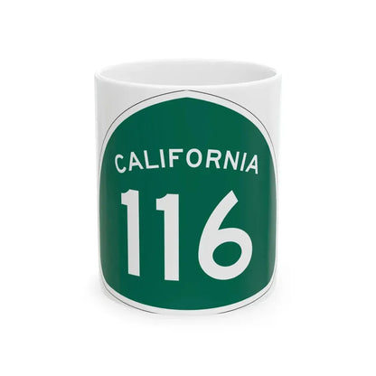 California 116 (California) (Road Sign) White Coffee Mug 11oz - Go Mug Yourself