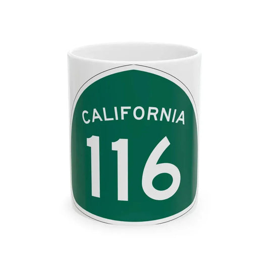California 116 (California) (Road Sign) White Coffee Mug 11oz - Go Mug Yourself