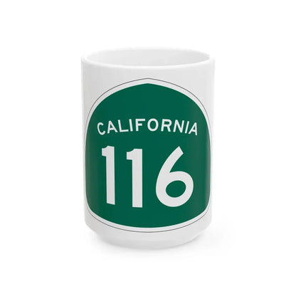 California 116 (California) (Road Sign) White Coffee Mug 15oz - Go Mug Yourself