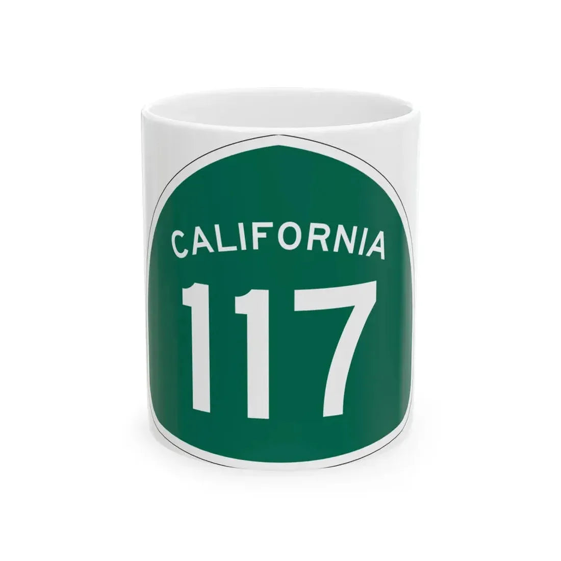 California 117 (California) (Road Sign) White Coffee Mug 11oz - Go Mug Yourself