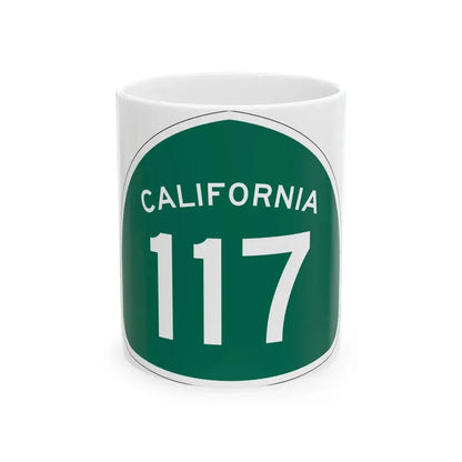 California 117 (California) (Road Sign) White Coffee Mug 11oz - Go Mug Yourself