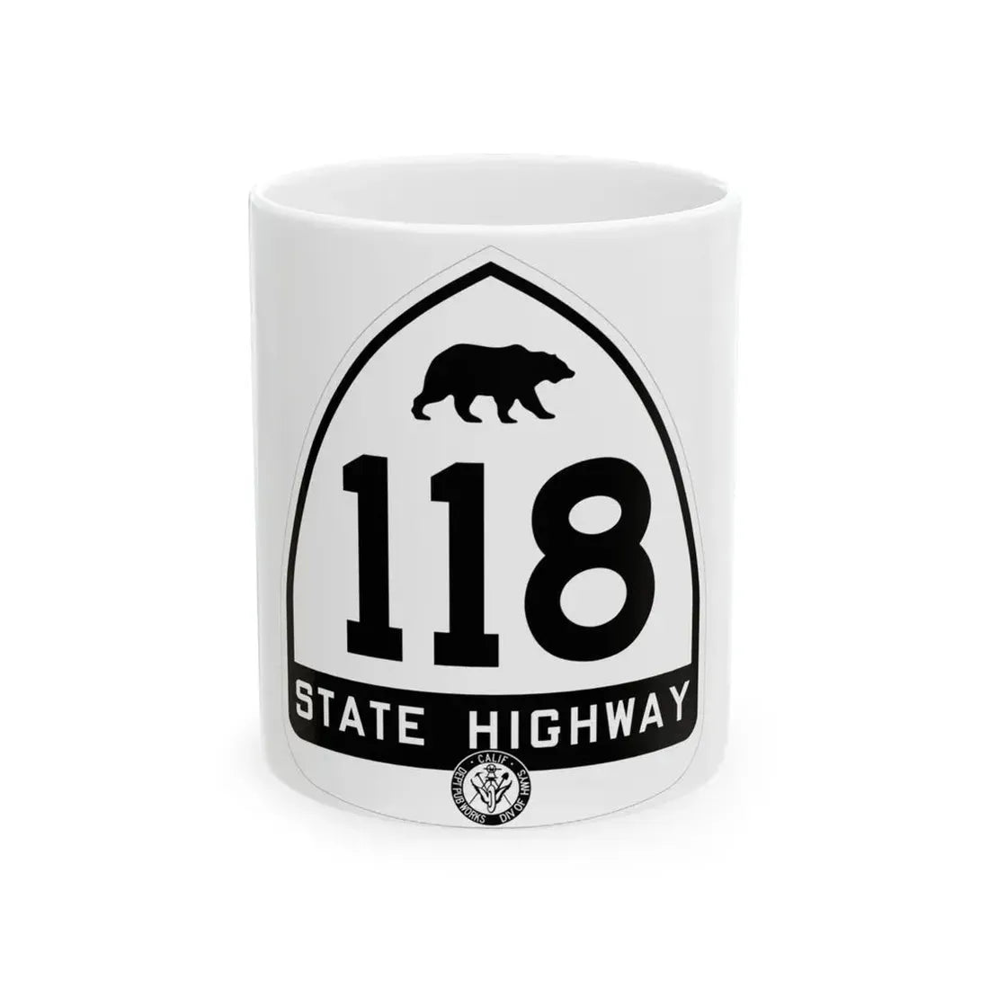 California 118 1948 (California) (Road Sign) White Coffee Mug 11oz - Go Mug Yourself