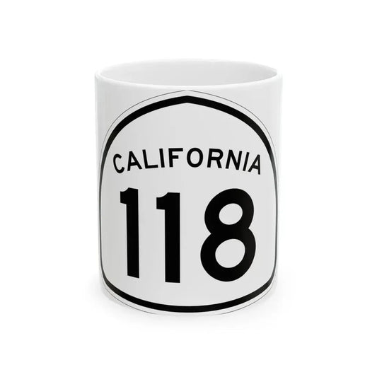 California 118 1957 (California) (Road Sign) White Coffee Mug 11oz - Go Mug Yourself