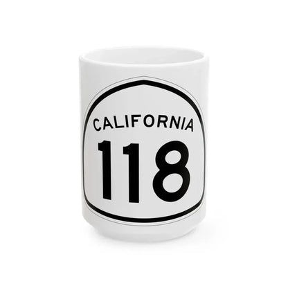 California 118 1957 (California) (Road Sign) White Coffee Mug 15oz - Go Mug Yourself