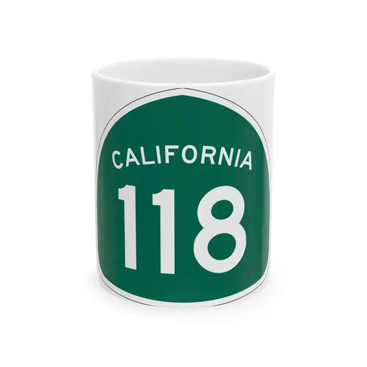 California 118 (California) (Road Sign) White Coffee Mug 11oz - Go Mug Yourself