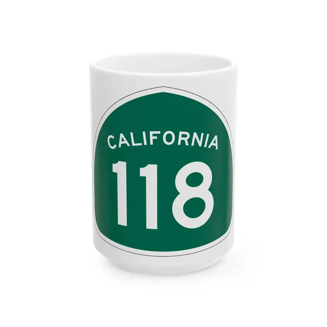 California 118 (California) (Road Sign) White Coffee Mug 15oz - Go Mug Yourself