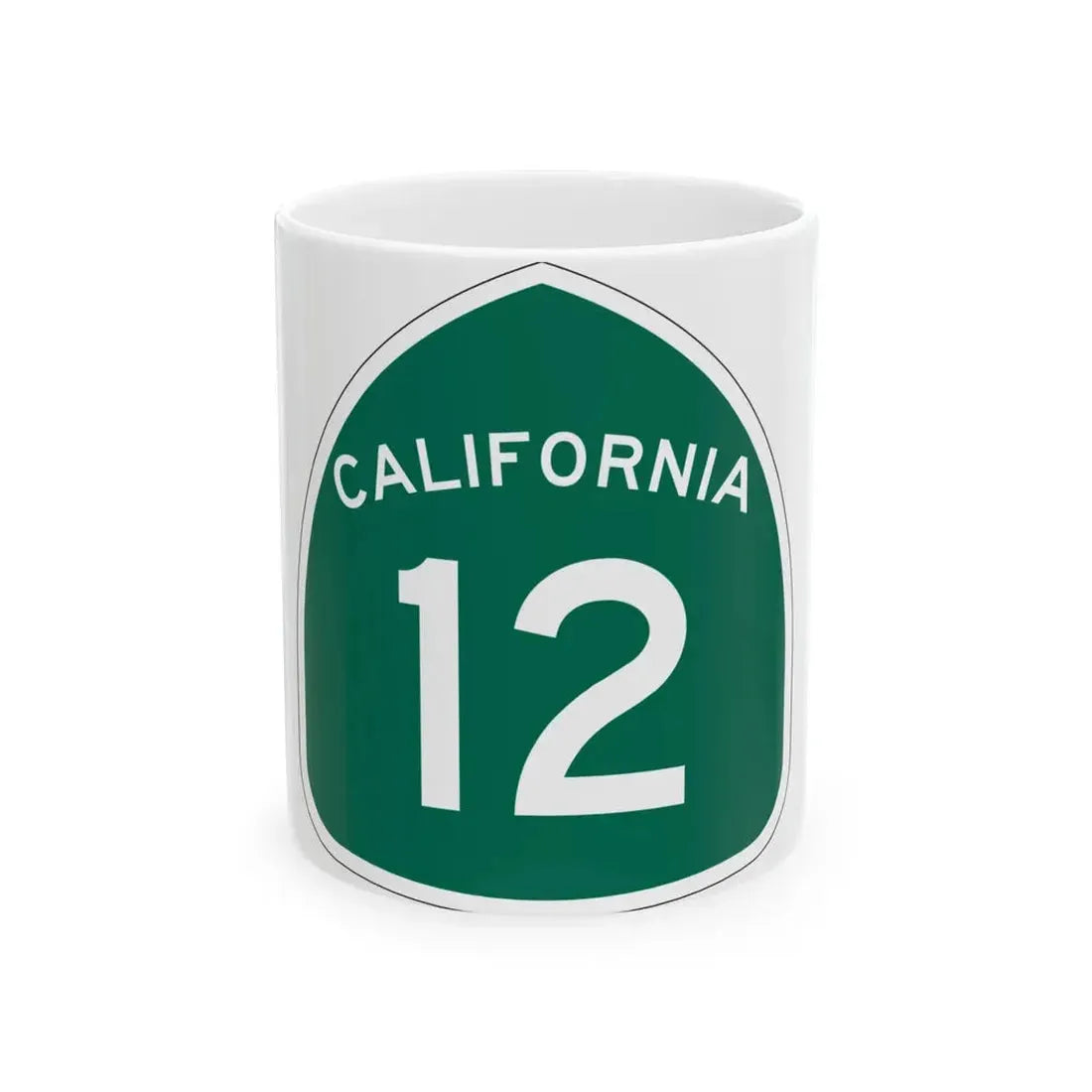 California 12 (California) (Road Sign) White Coffee Mug 11oz - Go Mug Yourself