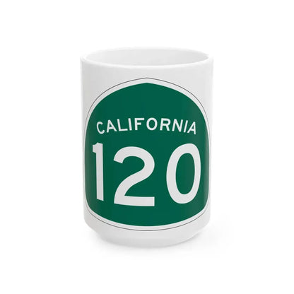 California 120 (California) (Road Sign) White Coffee Mug 15oz - Go Mug Yourself