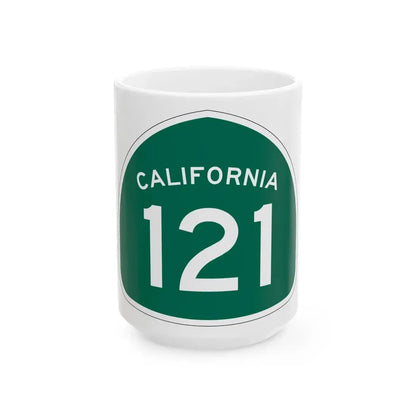 California 121 (California) (Road Sign) White Coffee Mug 15oz - Go Mug Yourself