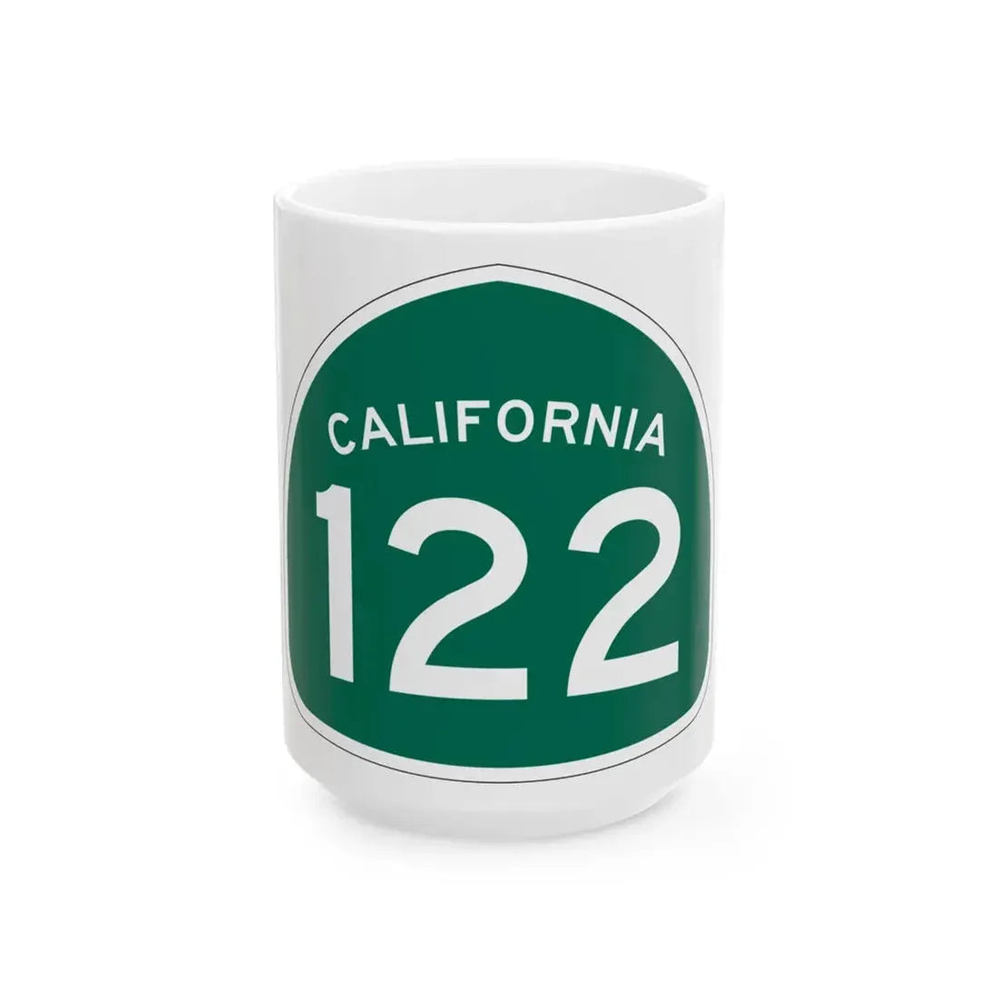 California 122 (California) (Road Sign) White Coffee Mug 15oz - Go Mug Yourself