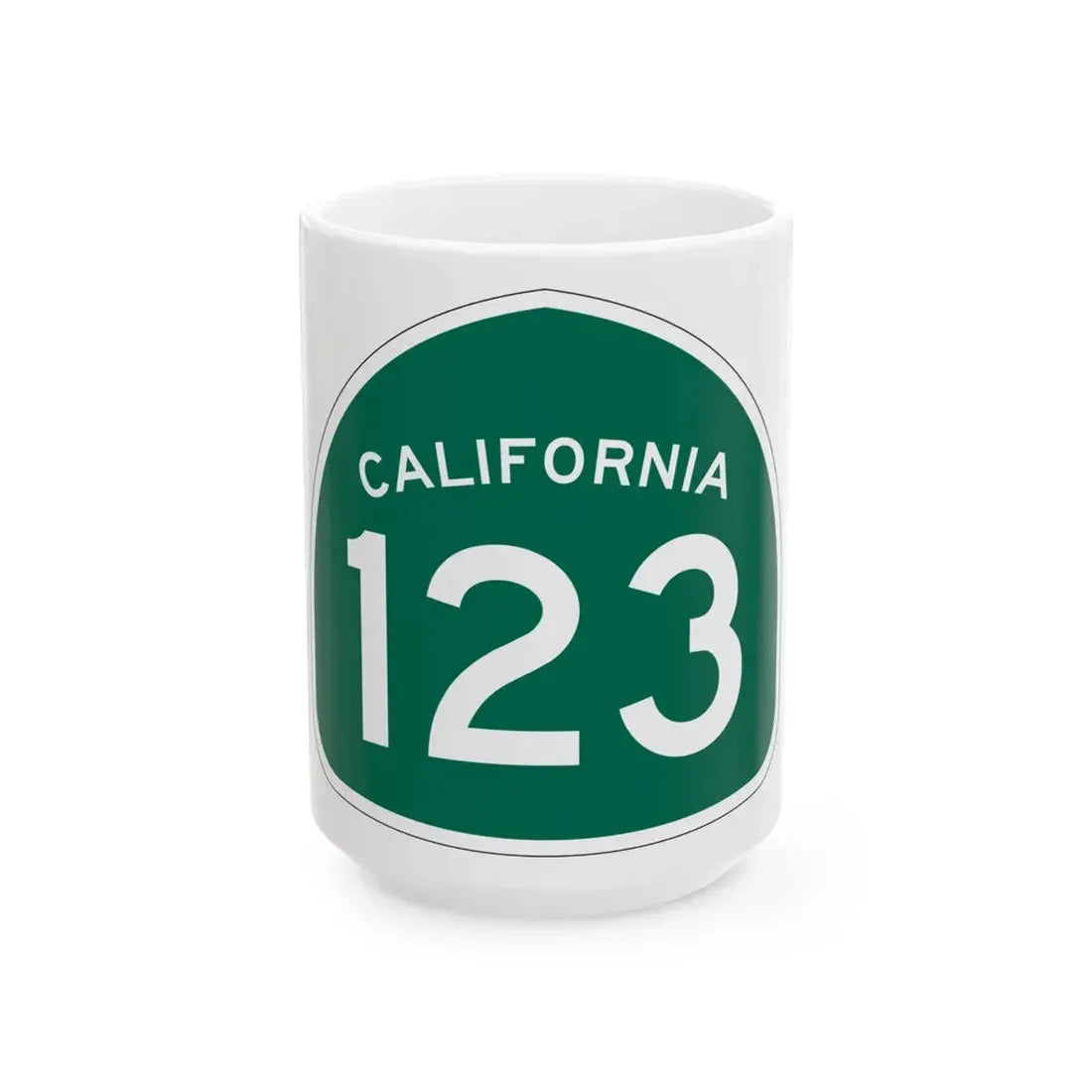 California 123 (California) (Road Sign) White Coffee Mug 15oz - Go Mug Yourself