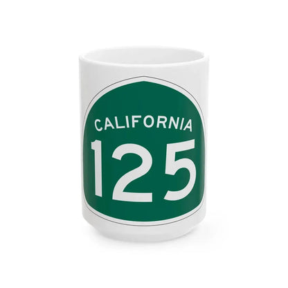 California 125 (California) (Road Sign) White Coffee Mug 15oz - Go Mug Yourself