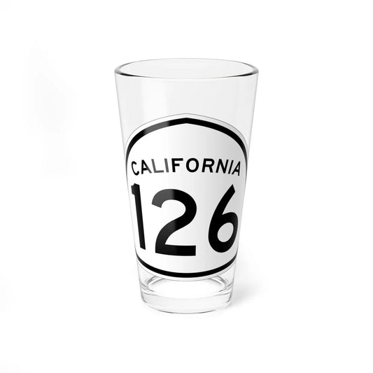 California 126 1957 (California) (Road Sign) Pint Glass 16oz 16oz - Go Mug Yourself
