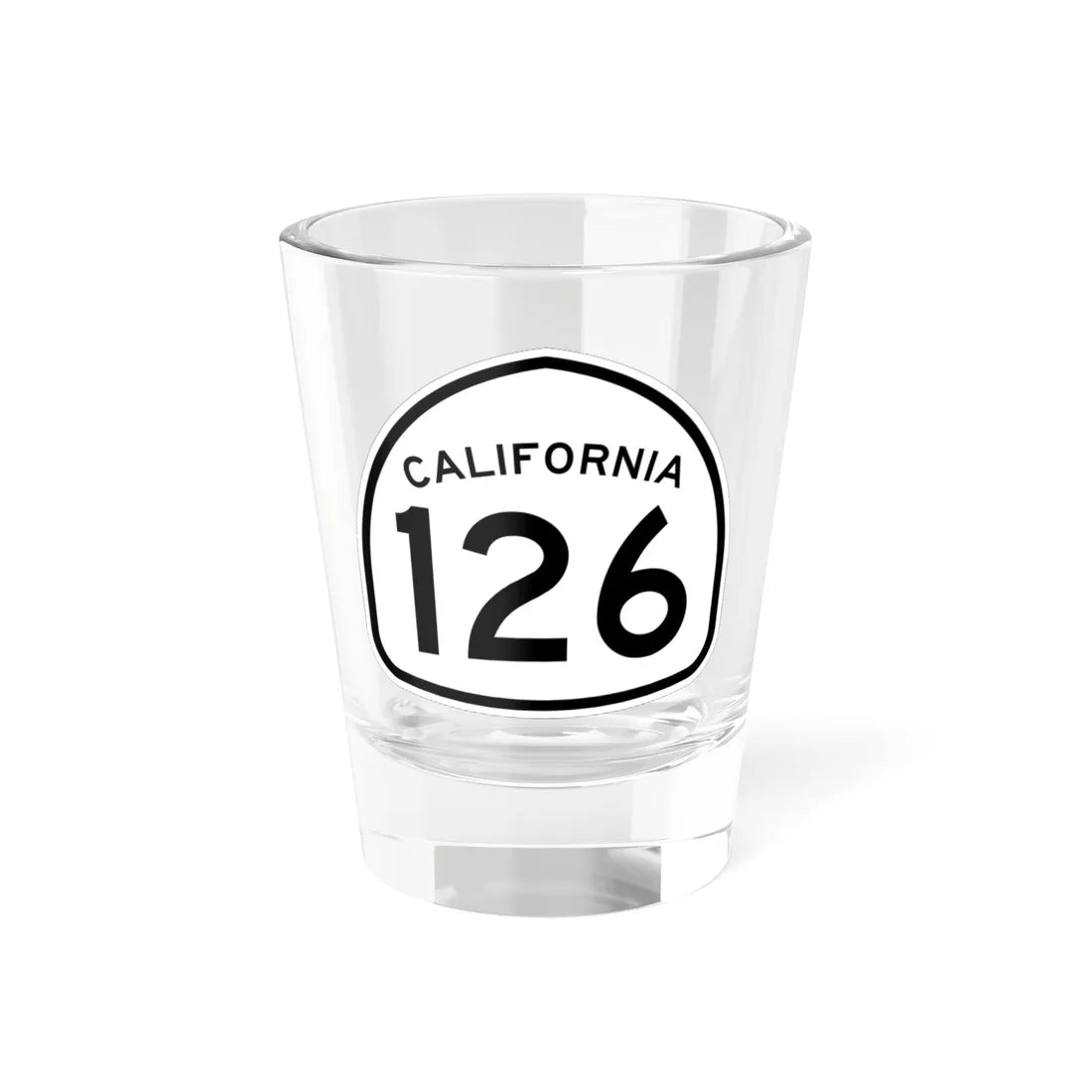 California 126 1957 (California) (Road Sign) Shot Glass 1.5oz 1.5oz - Go Mug Yourself