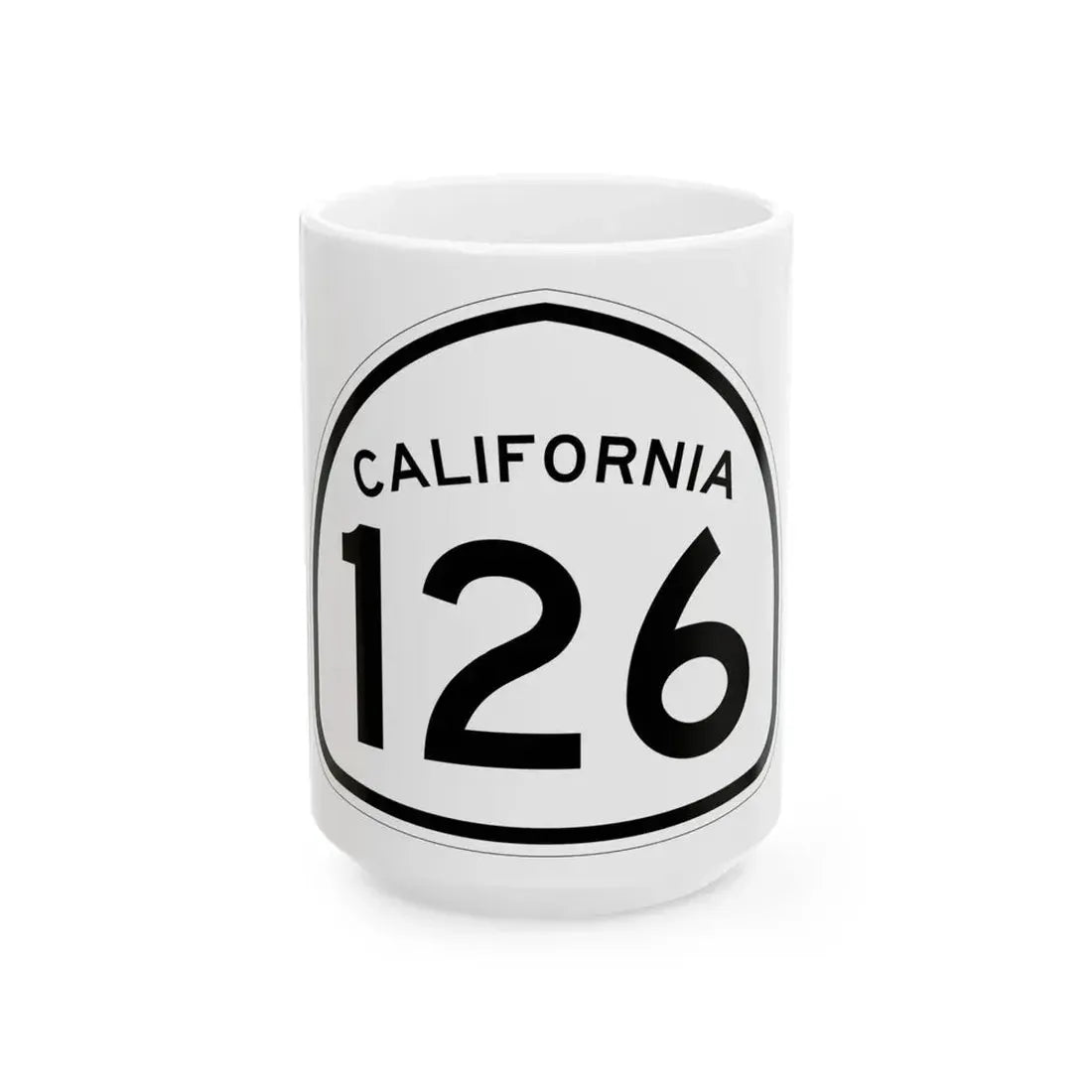 California 126 1957 (California) (Road Sign) White Coffee Mug 15oz - Go Mug Yourself