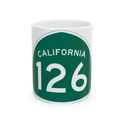 California 126 (California) (Road Sign) White Coffee Mug 11oz - Go Mug Yourself