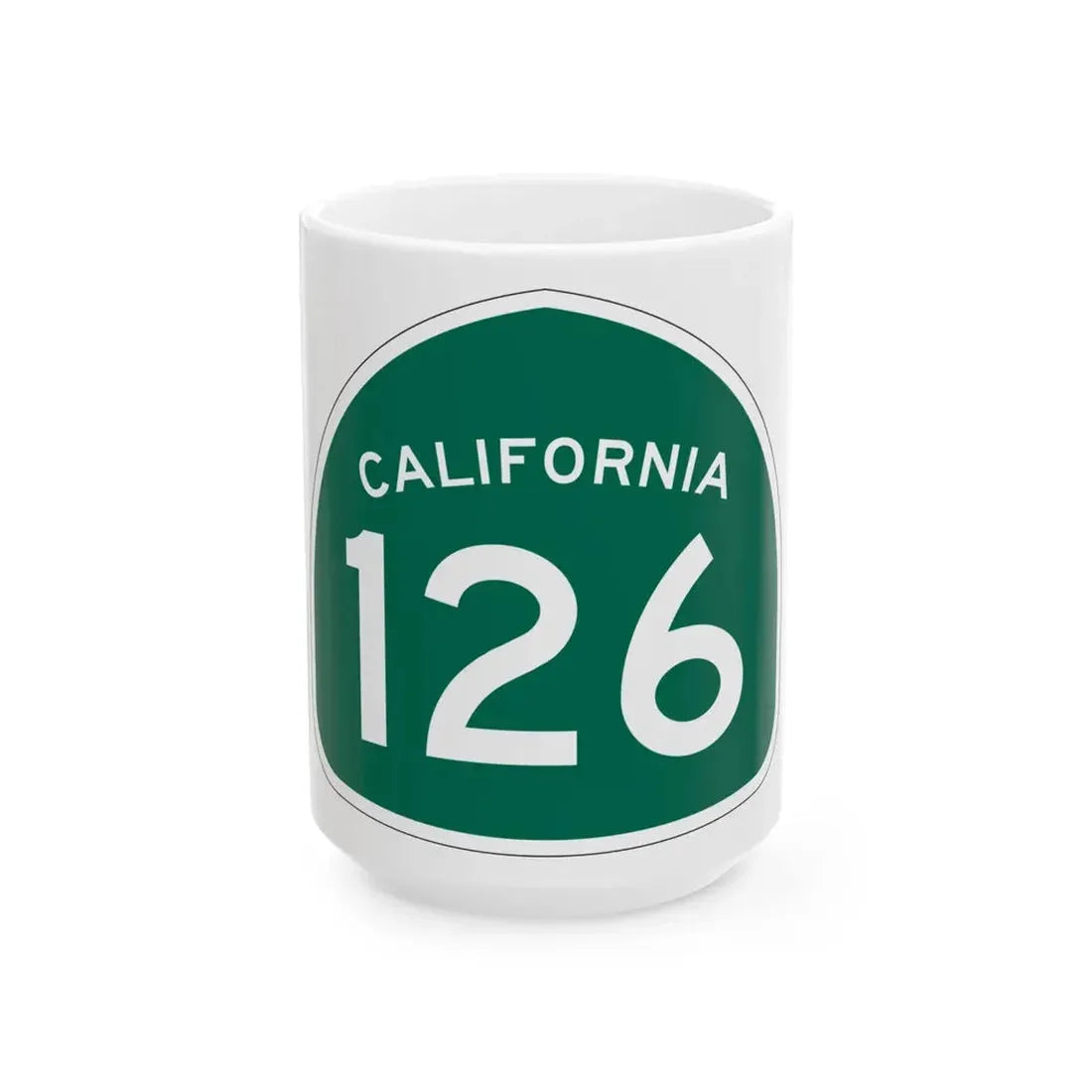 California 126 (California) (Road Sign) White Coffee Mug 15oz - Go Mug Yourself