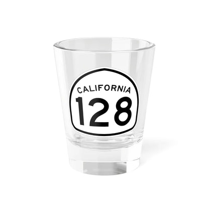 California 128 1957 (California) (Road Sign) Shot Glass 1.5oz 1.5oz - Go Mug Yourself