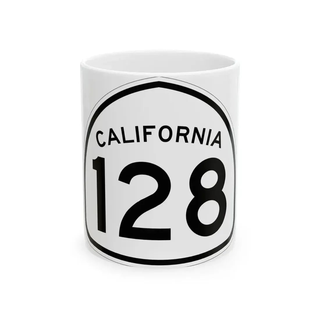 California 128 1957 (California) (Road Sign) White Coffee Mug 11oz - Go Mug Yourself