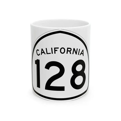California 128 1957 (California) (Road Sign) White Coffee Mug 11oz - Go Mug Yourself