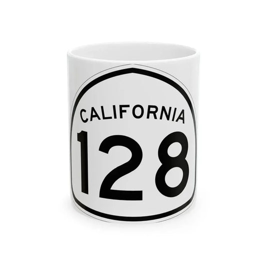 California 128 1957 (California) (Road Sign) White Coffee Mug 11oz - Go Mug Yourself