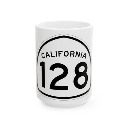 California 128 1957 (California) (Road Sign) White Coffee Mug 15oz - Go Mug Yourself