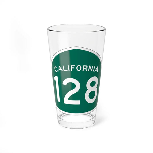 California 128 (California) (Road Sign) Pint Glass 16oz 16oz - Go Mug Yourself