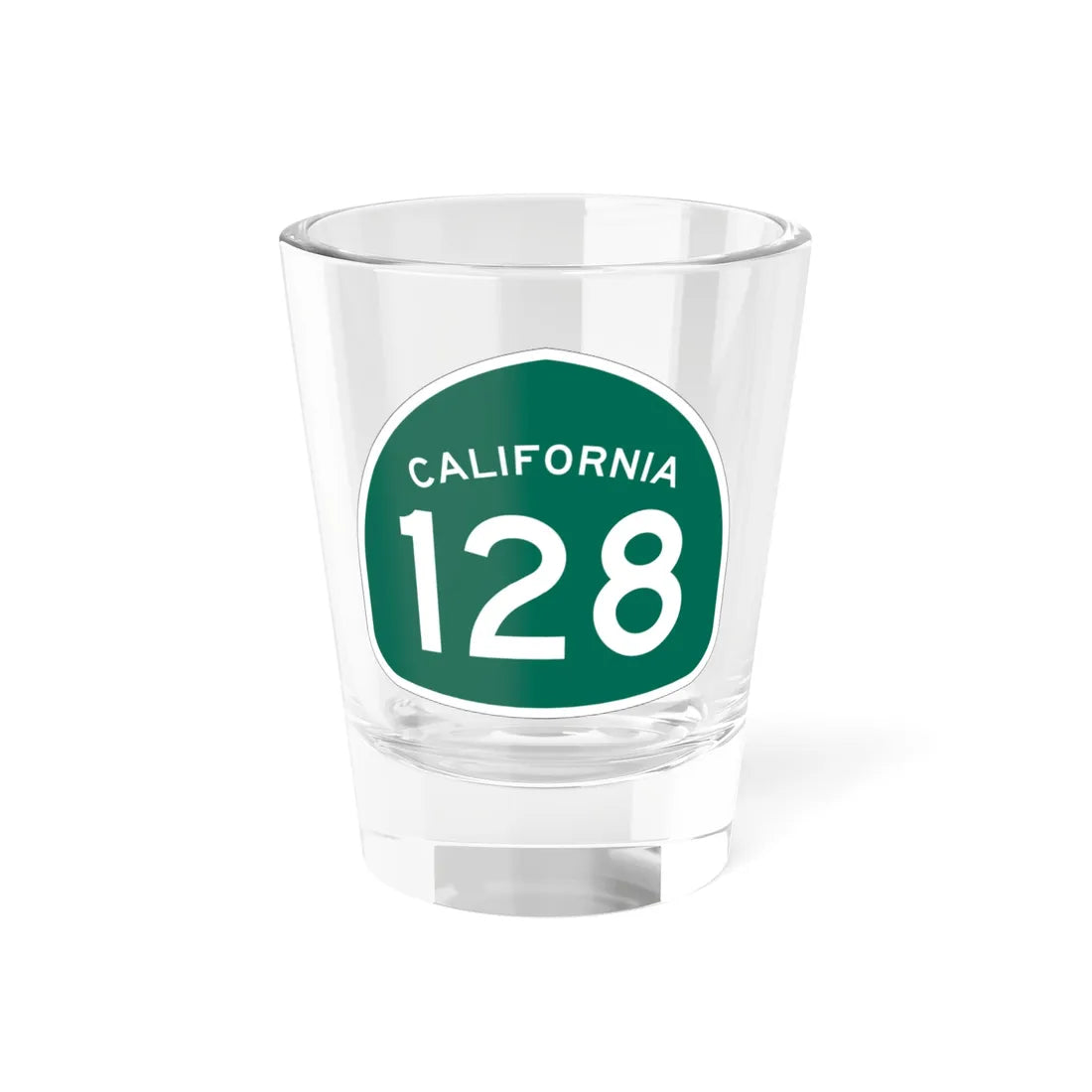 California 128 (California) (Road Sign) Shot Glass 1.5oz 1.5oz - Go Mug Yourself