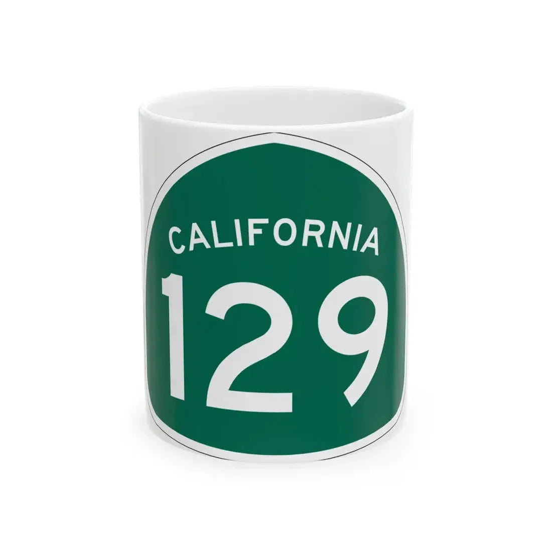 California 129 (California) (Road Sign) White Coffee Mug 11oz - Go Mug Yourself