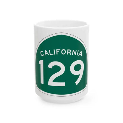 California 129 (California) (Road Sign) White Coffee Mug 15oz - Go Mug Yourself