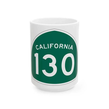 California 130 (California) (Road Sign) White Coffee Mug 15oz - Go Mug Yourself