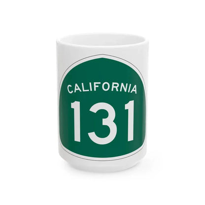 California 131 (California) (Road Sign) White Coffee Mug 15oz - Go Mug Yourself