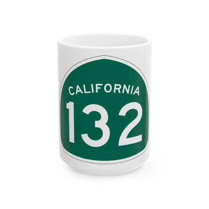 California 132 (California) (Road Sign) White Coffee Mug 15oz - Go Mug Yourself