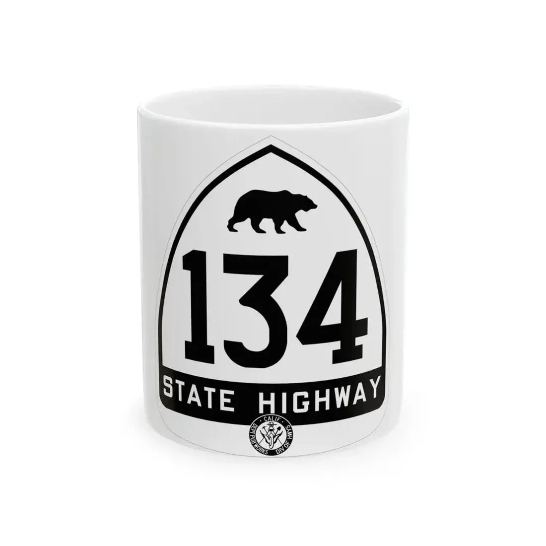 California 134 1948 (California) (Road Sign) White Coffee Mug 11oz - Go Mug Yourself