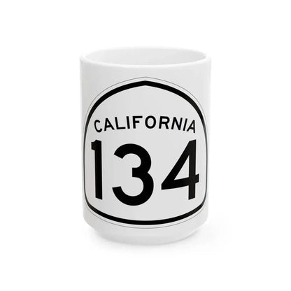 California 134 1957 (California) (Road Sign) White Coffee Mug 15oz - Go Mug Yourself