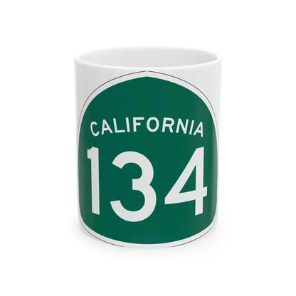 California 134 (California) (Road Sign) White Coffee Mug 11oz - Go Mug Yourself
