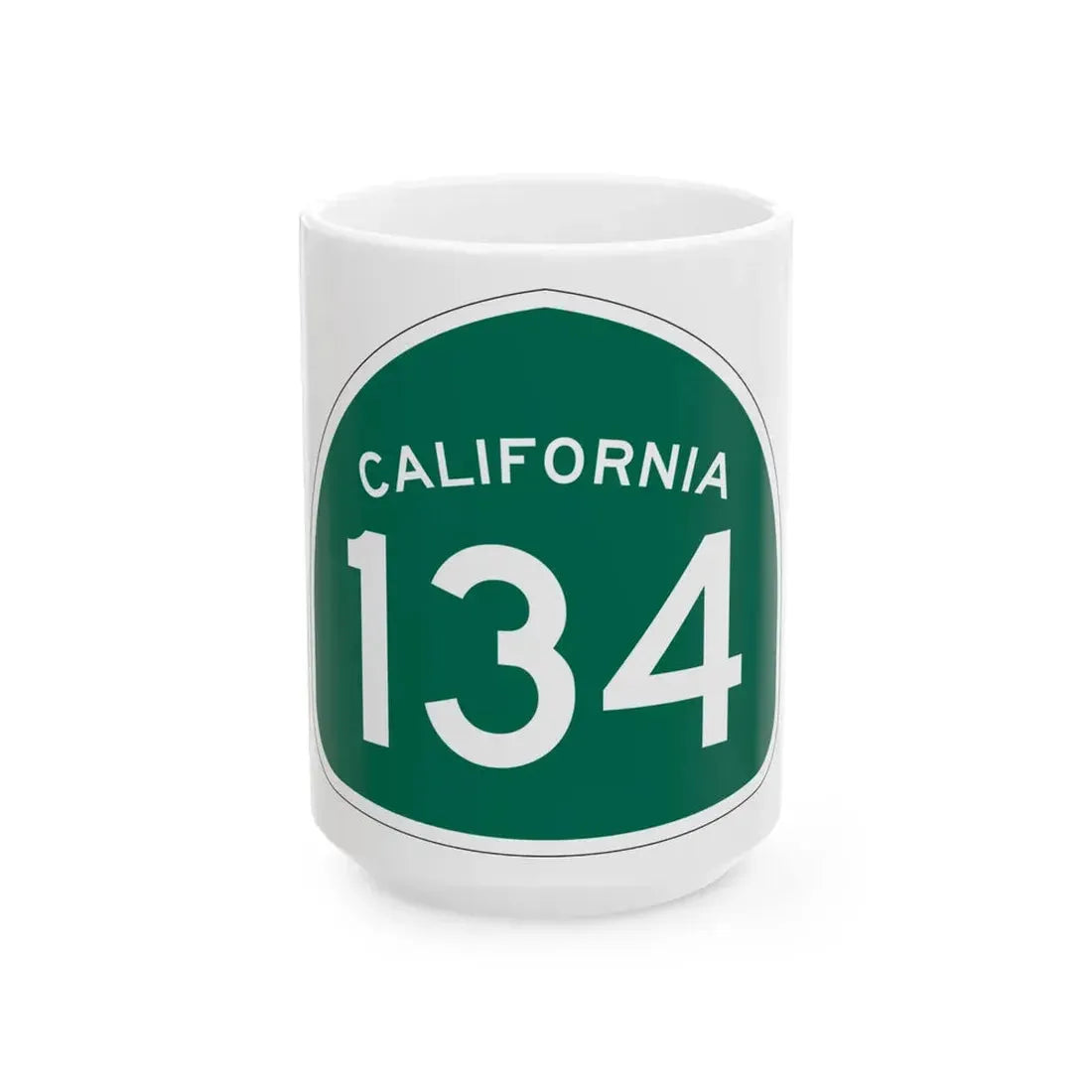 California 134 (California) (Road Sign) White Coffee Mug 15oz - Go Mug Yourself
