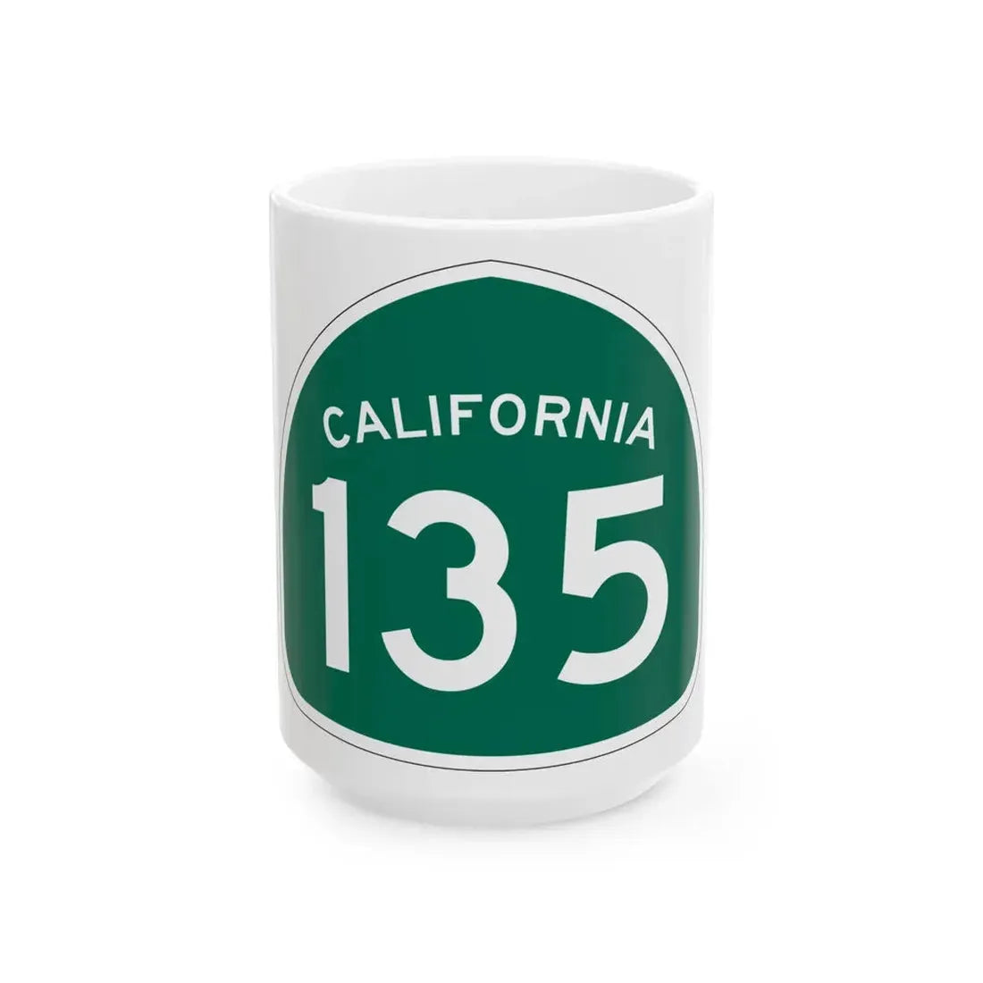 California 135 (California) (Road Sign) White Coffee Mug 15oz - Go Mug Yourself