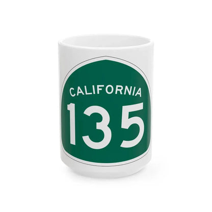 California 135 (California) (Road Sign) White Coffee Mug 15oz - Go Mug Yourself