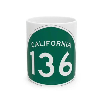 California 136 (California) (Road Sign) White Coffee Mug 11oz - Go Mug Yourself