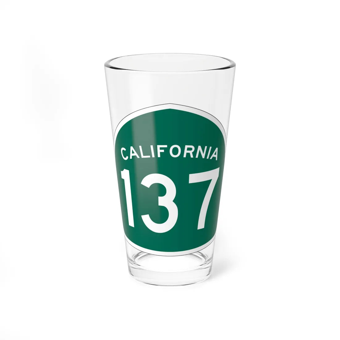 California 137 (California) (Road Sign) Pint Glass 16oz 16oz - Go Mug Yourself