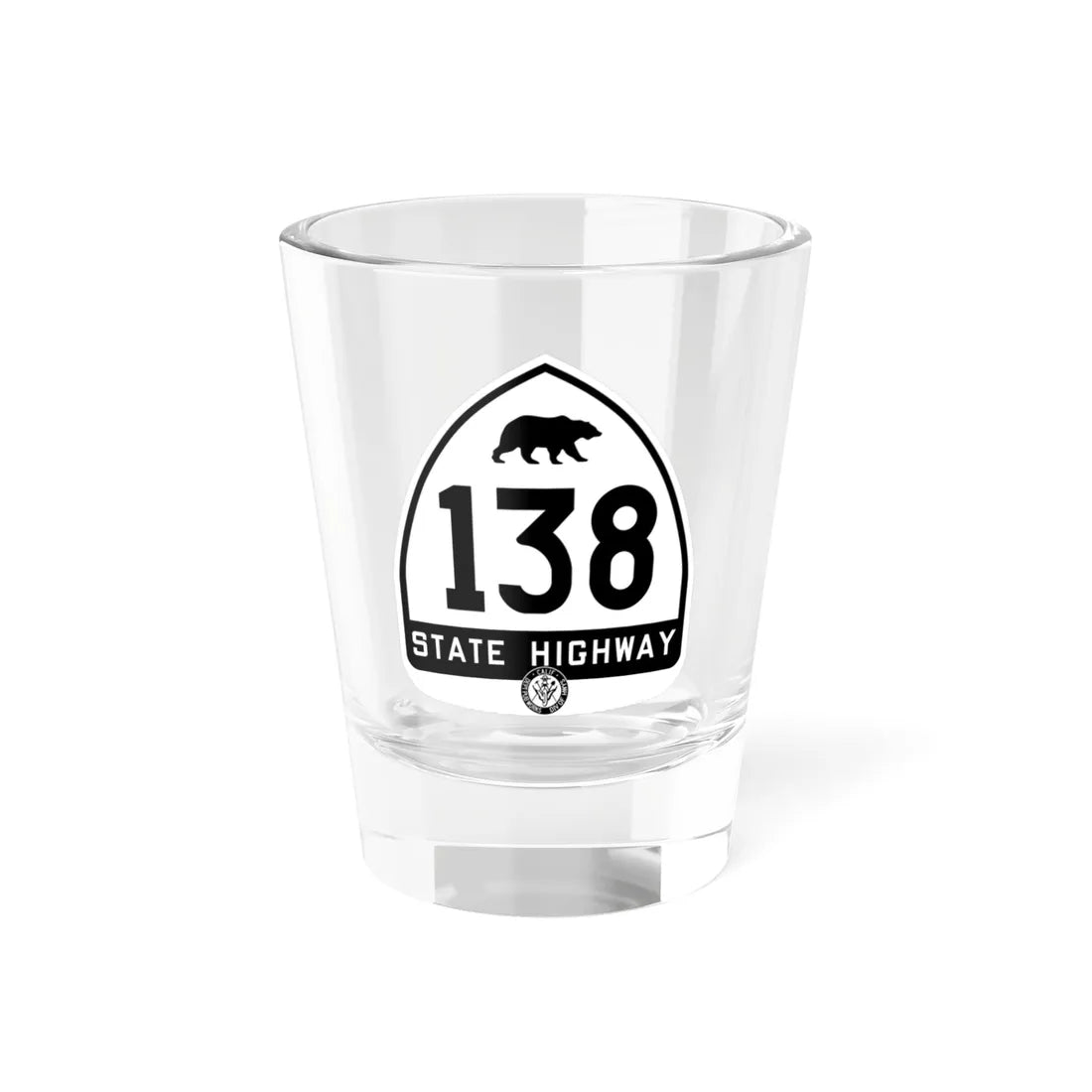 California 138 1948 (California) (Road Sign) Shot Glass 1.5oz 1.5oz - Go Mug Yourself