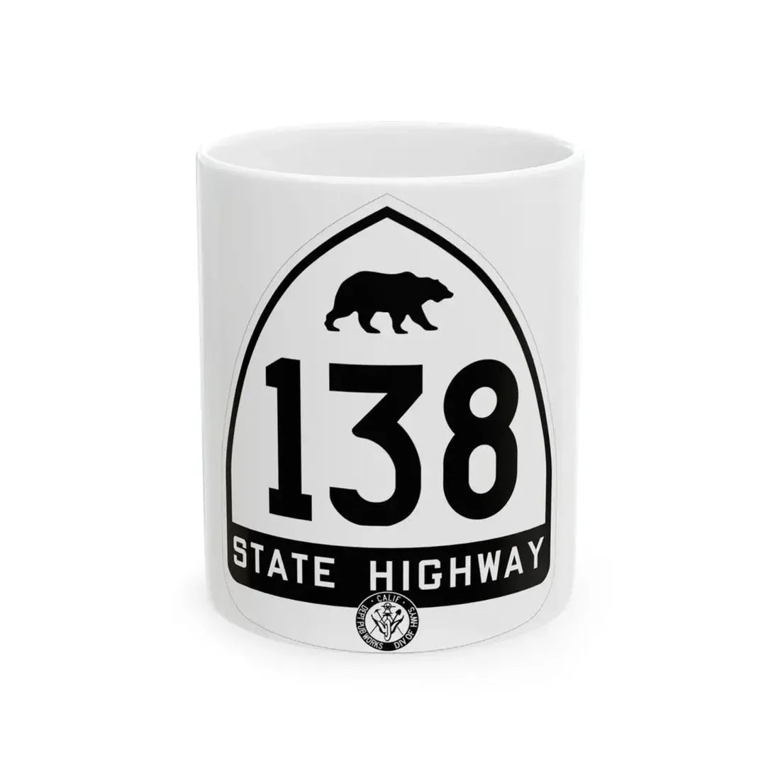 California 138 1948 (California) (Road Sign) White Coffee Mug 11oz - Go Mug Yourself